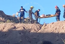 Rescate de los bomberos voluntarios de Plottier.