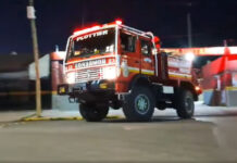 Partió una dotación de los bomberos de Plottier a combatir el incendio en cordillera.